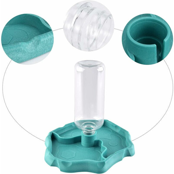 Reptile Water Dispenser 2 In 1 Anti Overflow Food Bowl Plastic For Tortoise Gecko Blue Reptiles
