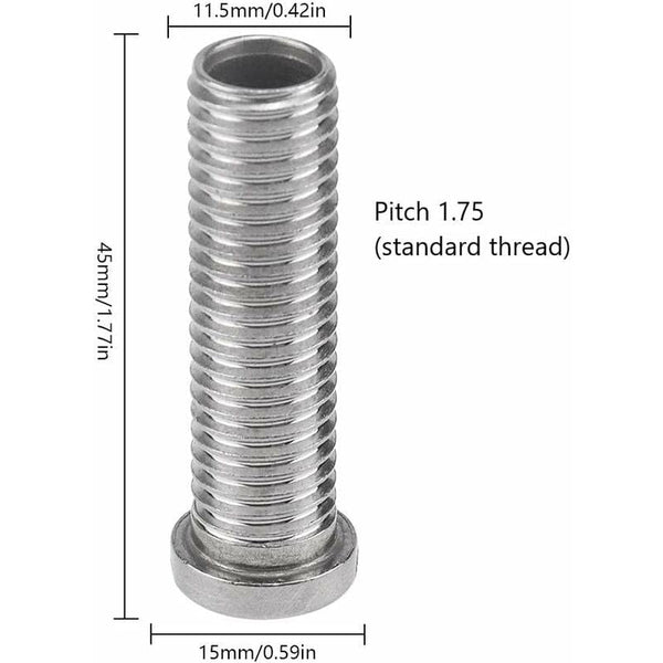 4X M12 45Mm Stainless Steel Sink Basket Screws For Strainer Plugs Silver Drain Stoppers & Strainers
