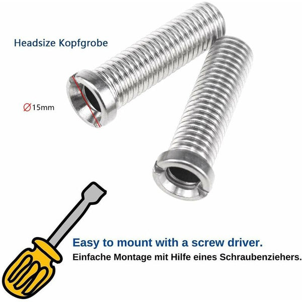 4X M12 45Mm Stainless Steel Sink Basket Screws For Strainer Plugs Silver Drain Stoppers & Strainers