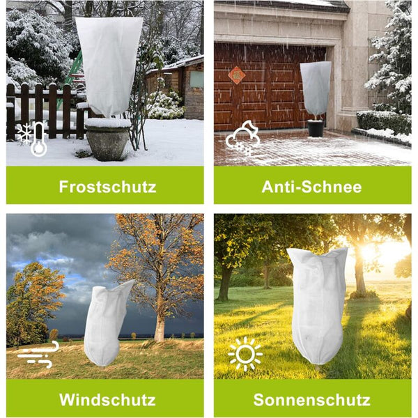 3 Pcs Set Winter Plant Covers With Drawstring And Zipper 80G/Ma Polypropylene Heavy Duty Reusable Other Plant Care & Accessories