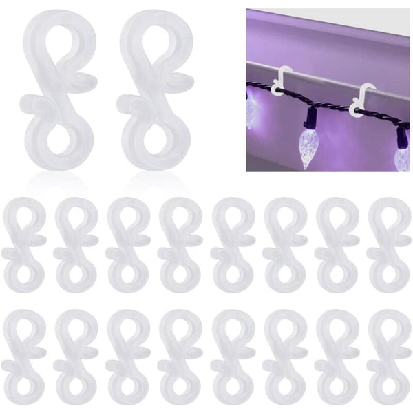 150 Pcs Mini Plastic Weatherproof Gutter Hooks For Christmas Seasonal Decorations