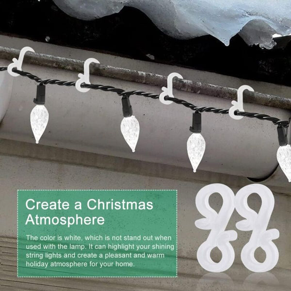 150 Pcs Mini Plastic Weatherproof Gutter Hooks For Christmas Seasonal Decorations