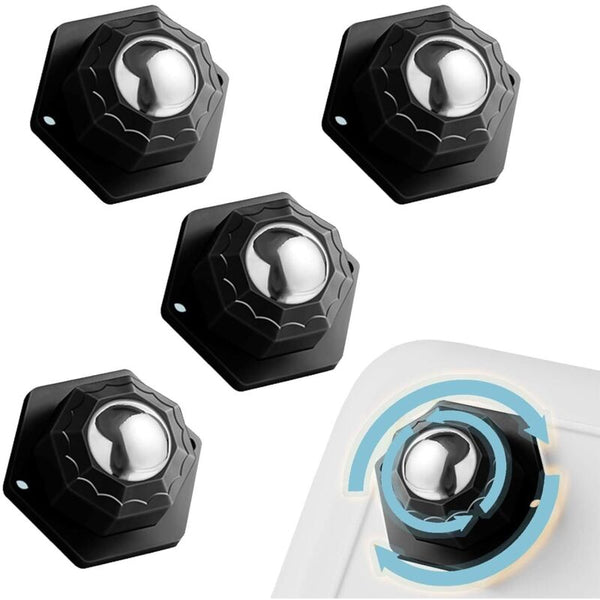 4 Pcs Small Furniture Casters Black 200Kg Flat 360 Rotating Mobile Pulley Castor Wheels