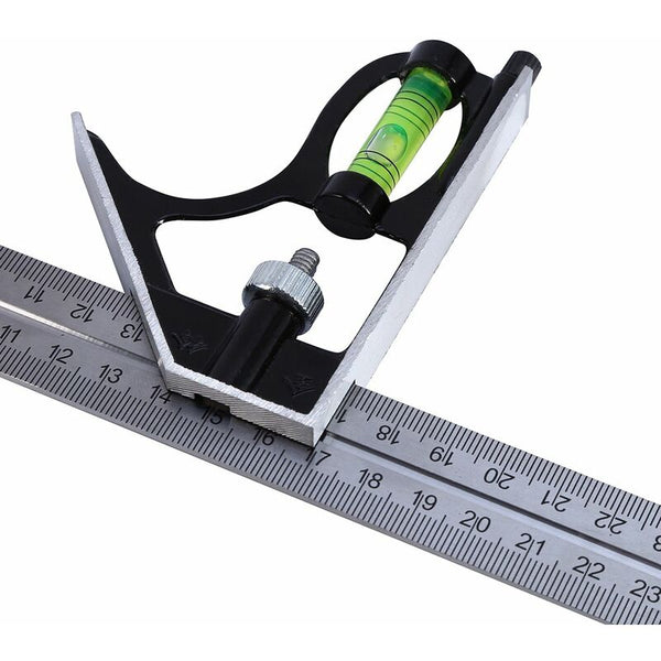 Combination Square 300Mm 12" Heavy Duty Professional Inch/Metric Level & Tool Stainless Steel Metal Carpenter Levels