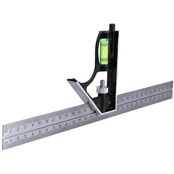 Combination Square 300Mm 12" Heavy Duty Professional Inch/Metric Level & Tool Stainless Steel Metal Carpenter Levels