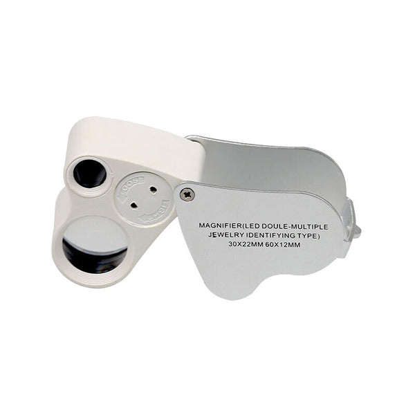 Led Illuminated Jeweler's Loupe Dual Focus Magnifier 60X 12Mm And 30X Jewellery Loupes & Magnifiers