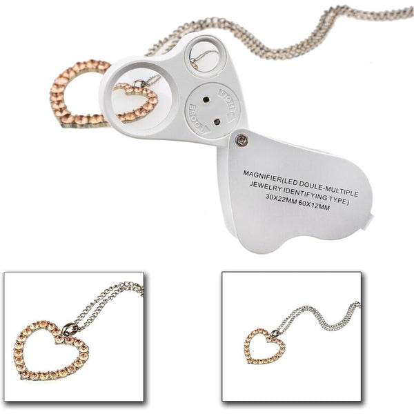 Led Illuminated Jeweler's Loupe Dual Focus Magnifier 60X 12Mm And 30X Jewellery Loupes & Magnifiers