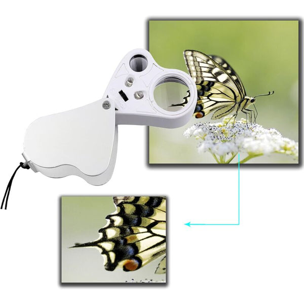 Led Illuminated Jeweler's Loupe Dual Focus Magnifier 60X 12Mm And 30X Jewellery Loupes & Magnifiers