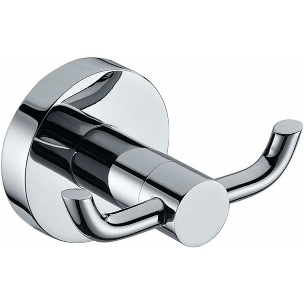 2 Pack Modern Polished Chrome Wall Hooks Solid Brass Double Towel Bar Bathroom Toilet Hat Clothes Hanger Holder Hooks & Hangers