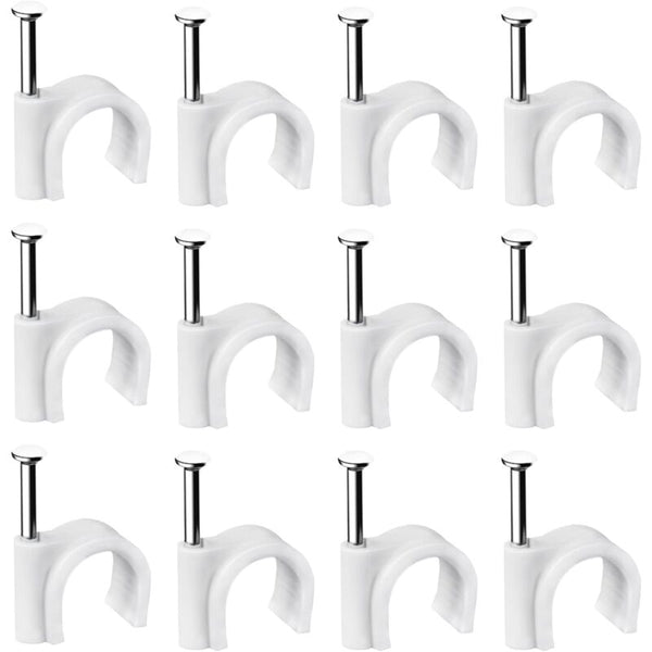 400 Pcs 6Mm White Steel Cable Clips For Wire Management Cable Cleats Clamps & Ties