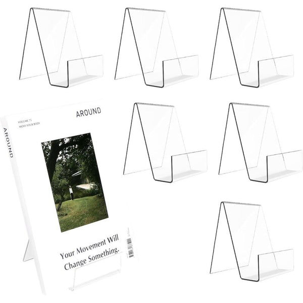 7 Pieces Acrylic Clear For Office Bookstore Schools Library 10.5 X 9 7.5Cm Bookends