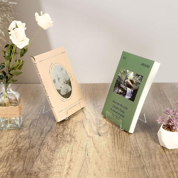7 Pieces Acrylic Clear For Office Bookstore Schools Library 10.5 X 9 7.5Cm Bookends