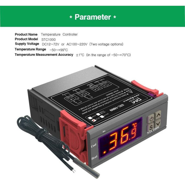 Stc 1000 Digital Thermostat 12V 10A Temperature Controller With Ntc Probe Other Test & Measurement