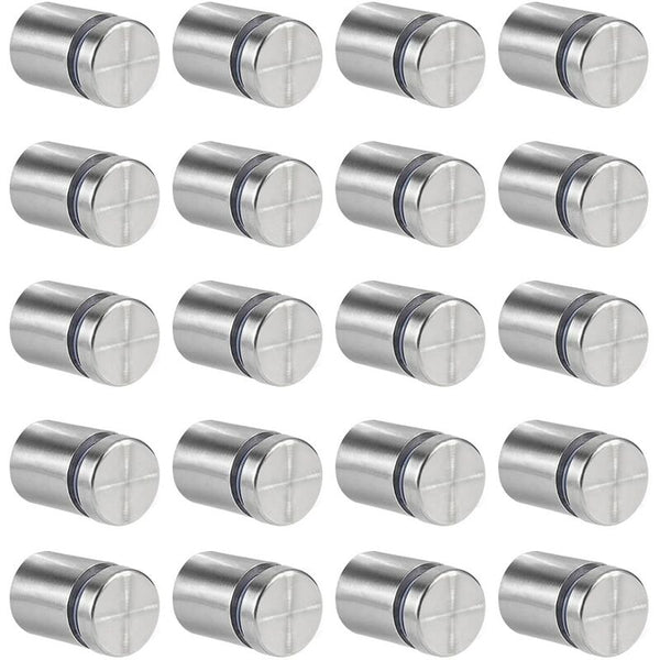 20 Pcs Glass Standoffs 19 X 25Mm Screws Stainless Steel Wall Mount For Advertising Nails Plaques Screws & Bolts