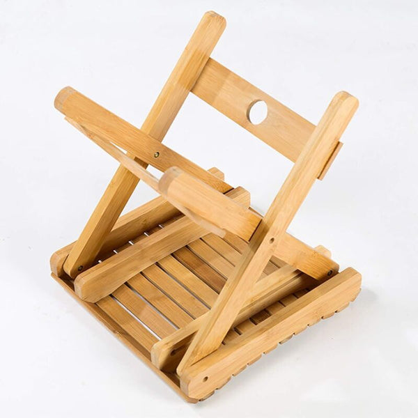 Solid Wood Folding Stool Portable For Home Gaming Fishing Works In Bedrooms Garden 29X28x26 Cm Benches Bar Stools
