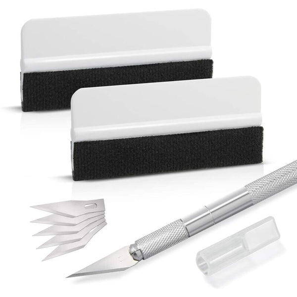 Car Accessories Squeegee Kit With Felt Hobby Knife For Application Or Scraping Cutter And Plastic Squeegees & Window Cleaning