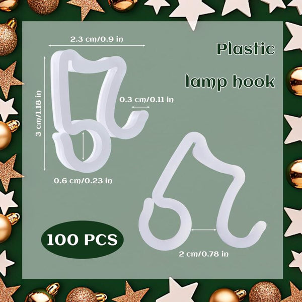 100 Pcs Gutter Hooks Outdoor String Lights Clips Garland For Christmas Decorations Hooks & Hangers