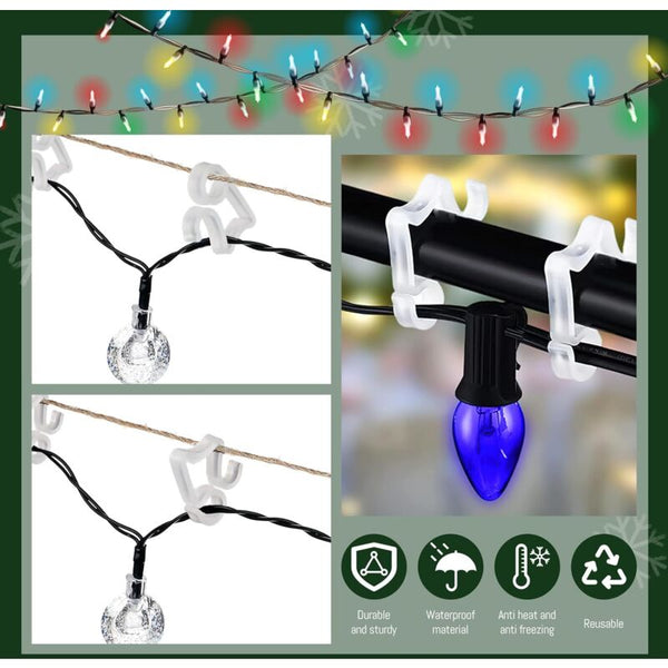 100 Pcs Gutter Hooks Outdoor String Lights Clips Garland For Christmas Decorations Hooks & Hangers