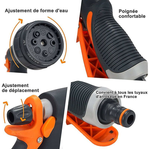 Garden Hose Nozzle 8 Watering Modes Multifunctional Sprayer Comfort Plastic Gun Ideal Car Wash Lawn Spray Guns Hose Nozzles & Wands