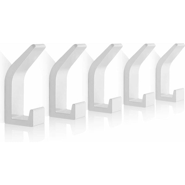 Self Adhesive Hooks Aluminum Wall Waterproof Bathroom Towel And Robe For Kitchen Closets 5 Pcs Hooks & Hangers