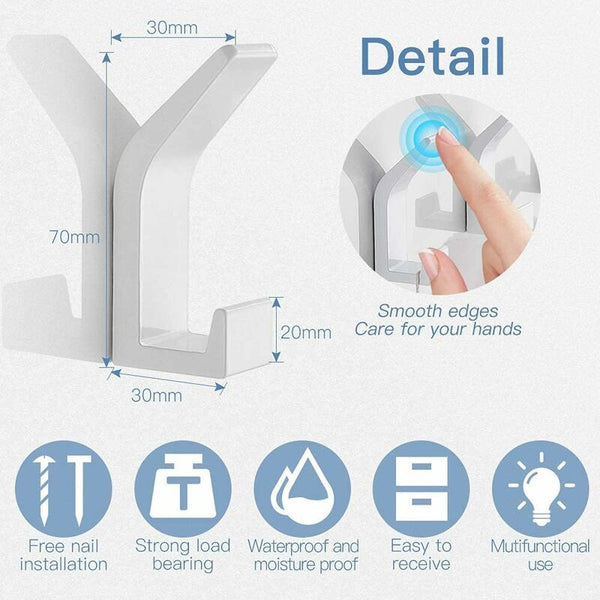 Self Adhesive Hooks Aluminum Wall Waterproof Bathroom Towel And Robe For Kitchen Closets 5 Pcs Hooks & Hangers