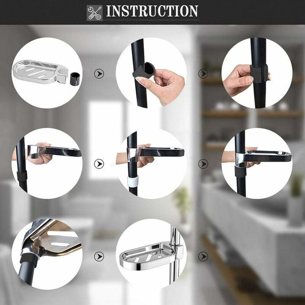 Shower Soap Tool Abs Dish Holder Clip On Tray Adjustable Flat Rail Practical Bathroom Gadget Soap Dishes & Dispensers