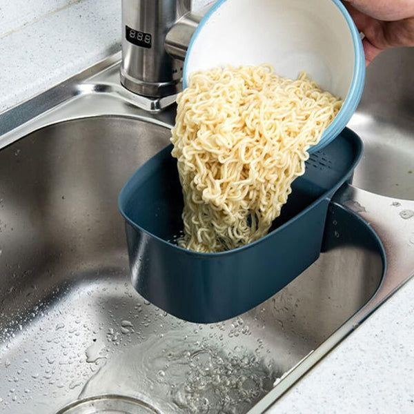 Kitchen Drain Baskets Hanging Sink Holder Storage Shelf Sponge (Blue) Colanders Strainers & Sifters