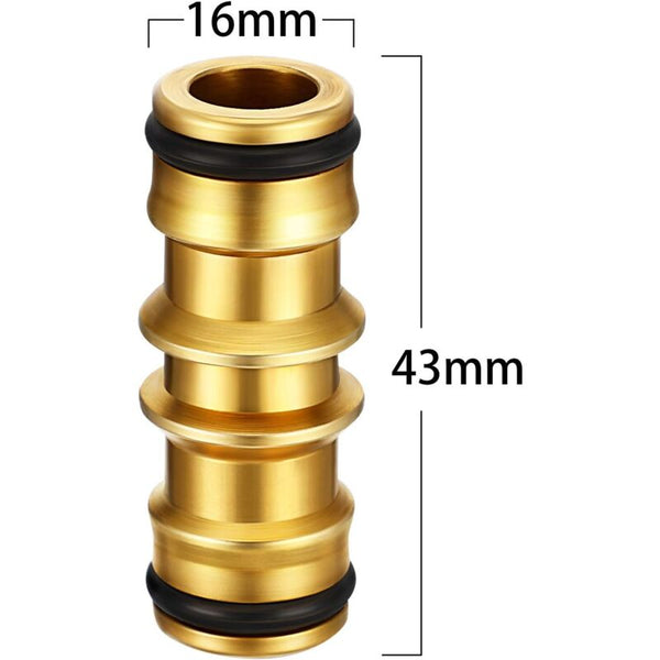 2 Pack Brass Garden Hose Connector For Tap (Double Male Connector) Hoses