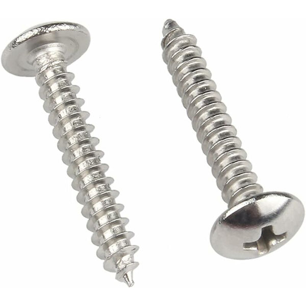 M4 X 25Mm 40 Pcs Round Head Wood Screws 304 Stainless Steel Cross Recessed Mushroom Self Tapping Fasteners Screws & Bolts