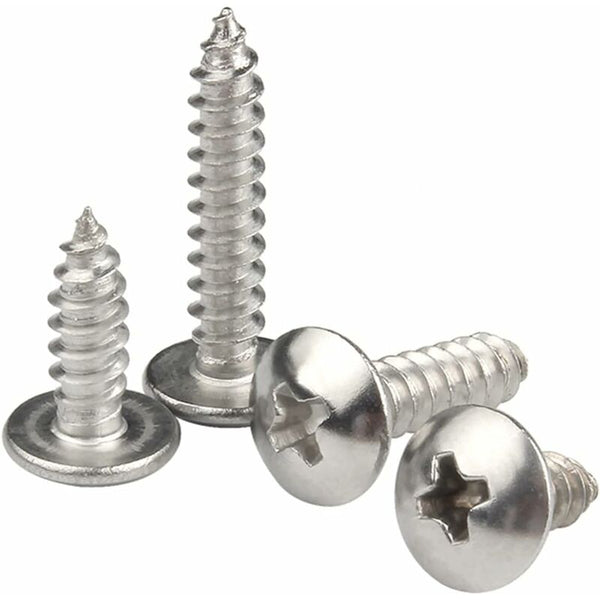 M4 X 25Mm 40 Pcs Round Head Wood Screws 304 Stainless Steel Cross Recessed Mushroom Self Tapping Fasteners Screws & Bolts