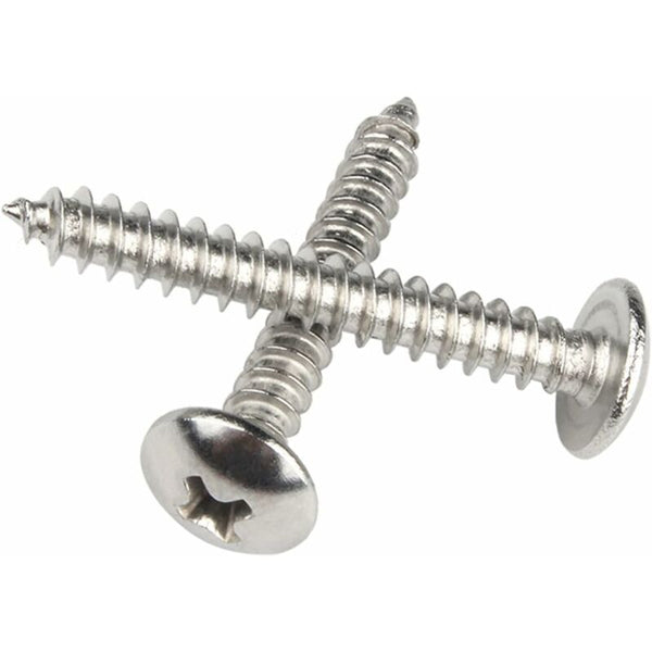 M4 X 25Mm 40 Pcs Round Head Wood Screws 304 Stainless Steel Cross Recessed Mushroom Self Tapping Fasteners Screws & Bolts