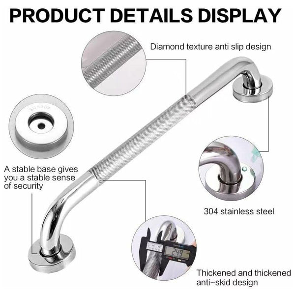 Bathroom Grab Bar Sus 304 Stainless Steel Bathtub Handle With Non Slip Grip Toilet For Other Bathroom Accessories