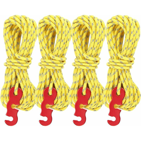 4Pcs 4M Reflective Guy Lines With Rope Tensioner For Tents & Shade Sails Tent & Canopy Accessories