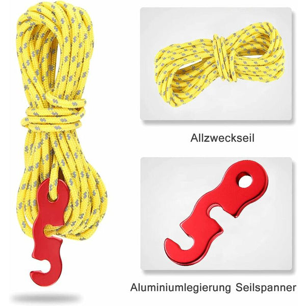 4Pcs 4M Reflective Guy Lines With Rope Tensioner For Tents & Shade Sails Tent & Canopy Accessories