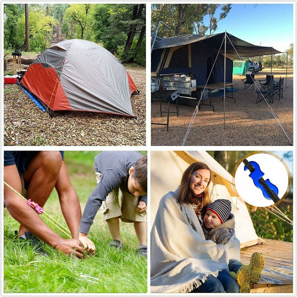 4Pcs 4M Reflective Guy Lines With Rope Tensioner For Tents & Shade Sails Tent & Canopy Accessories