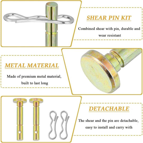 10 Pcs Shear Pins Replacement Cotter For Spare Parts Snow Blower Lawn Mower Parts