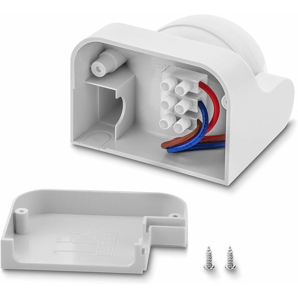 1X Infrared Motion Detector Surface Wall Mount Indoor Outdoor Splashproof 180A Tiltable Working Area 12M Range White Sensors & Motion Detectors