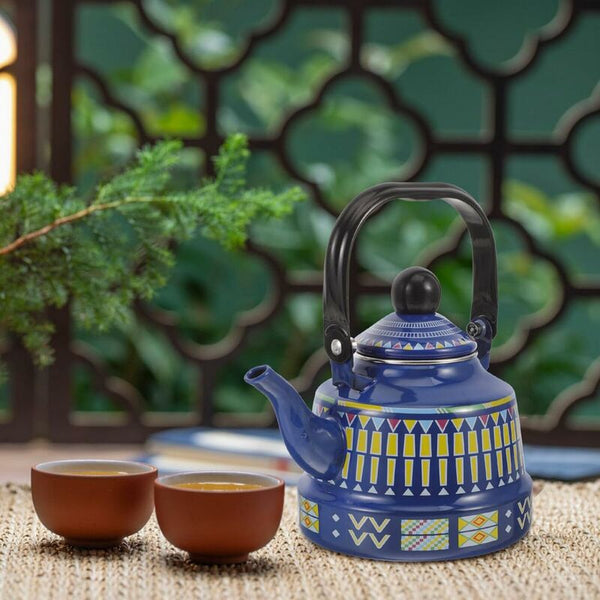 Enamel Water Kettle 1.1L Teapots Vintage Stovetop Large Capacity Coffee Pots Boiling For Home Kettles