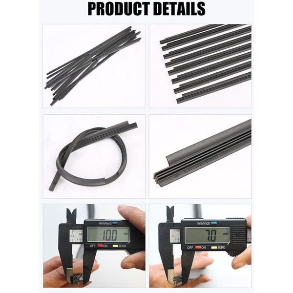 Cuttable Windshield Wiper Blades Replacement Rubber Prevents Glass Damage 8 Pieces 700 Mm (Wipers Not Included) Wall Stickers