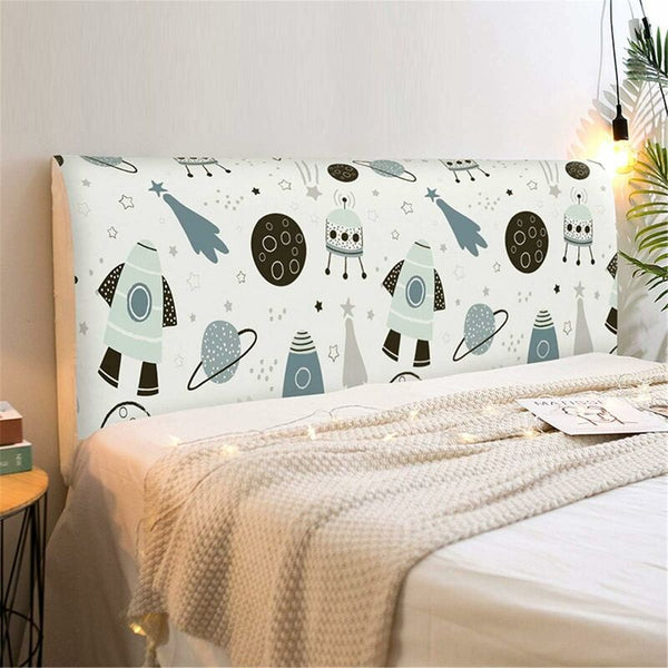 Headboard Covers Stretch Printing Dustproof Bed Protector For Modern Bedroom Headboards & Footboards