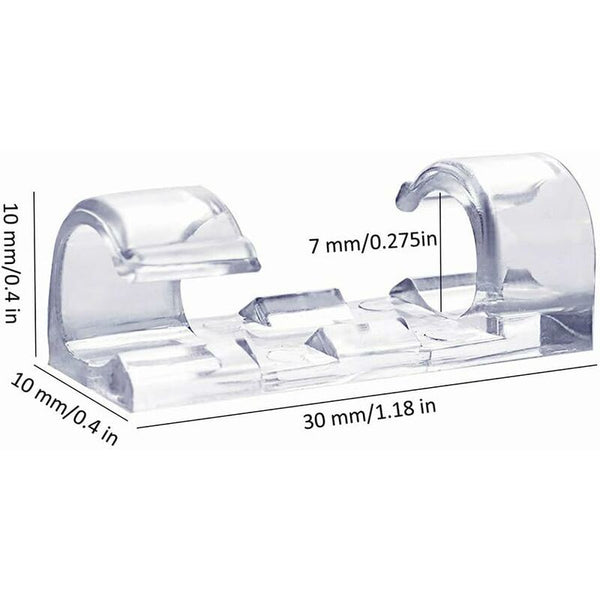 60 Pack Clear Cable Clips Strong Adhesive Cord Management Organizer Cable Cleats Clamps & Ties