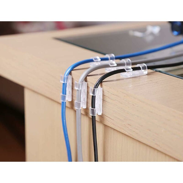 60 Pack Clear Cable Clips Strong Adhesive Cord Management Organizer Cable Cleats Clamps & Ties