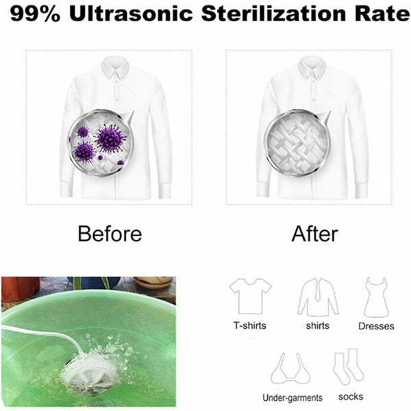 Mini Ultrasonic Dirt Remover Washing Machine Usb Cable For Travel Home Business Trip Washing Machines