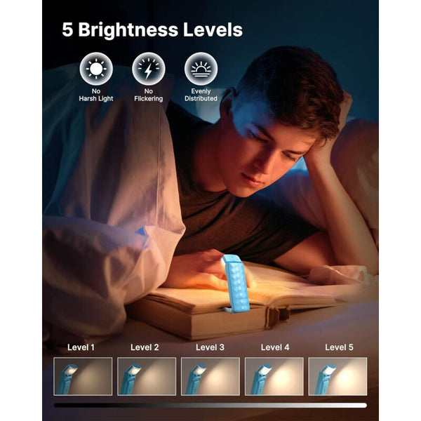 Rechargeable Book Light Portable For Reading 3 Color Temperatures And 5 Brightness Levels Gift Kids Reading Lights