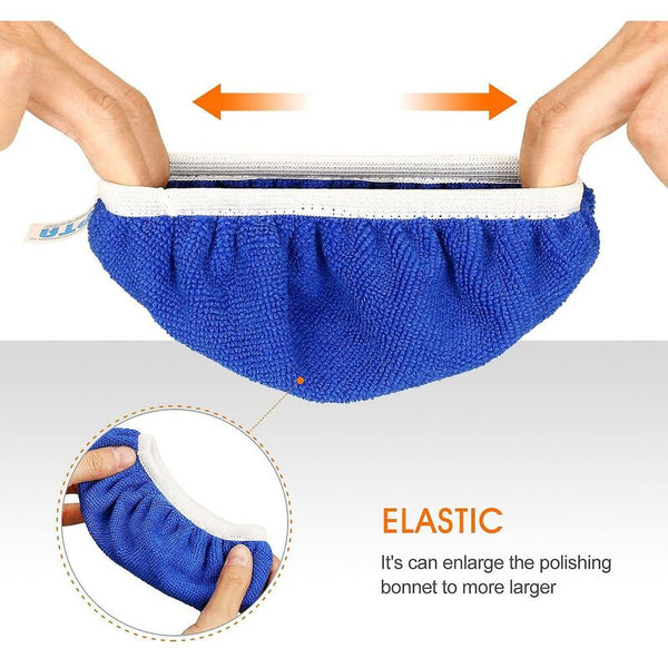 5 Pcs (125 150Mm) Buffing Bonnets Microfiber Polishing Set Electric For Mitts Bonnets & Buffing Pads