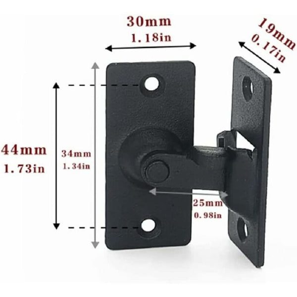 90 Degree Right Angle Stainless Steel Door Lock Used For Wooden Fences Doors And Windows Sliding (Black) Door Locks & Lock Mechanisms