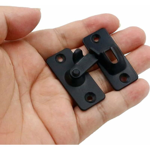 90 Degree Right Angle Stainless Steel Door Lock Used For Wooden Fences Doors And Windows Sliding (Black) Door Locks & Lock Mechanisms