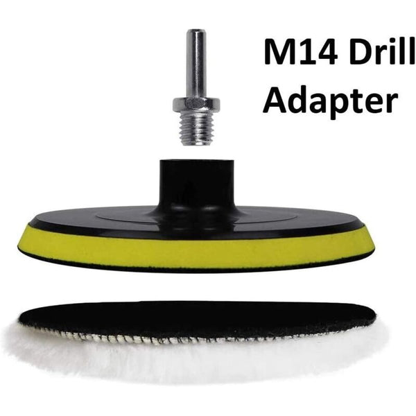 4 Pcs 6 Inch Wool Polishing Pad Wheel For Bit Buffer Accessories With M14 Adapter Mitts Bonnets & Buffing Pads