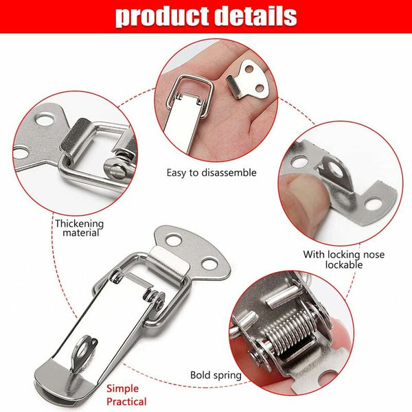 6 Pcs 72Mm Spring Loaded Toggle Latches With Hook For Cabinets & Boxes Clamps
