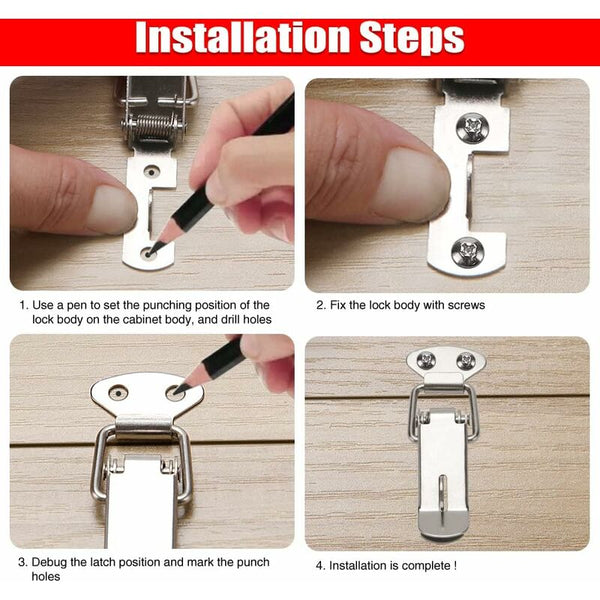 6 Pcs 72Mm Spring Loaded Toggle Latches With Hook For Cabinets & Boxes Clamps